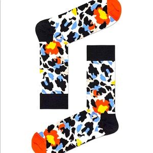Unisex Happy Socks Leopard Print Crew Socks